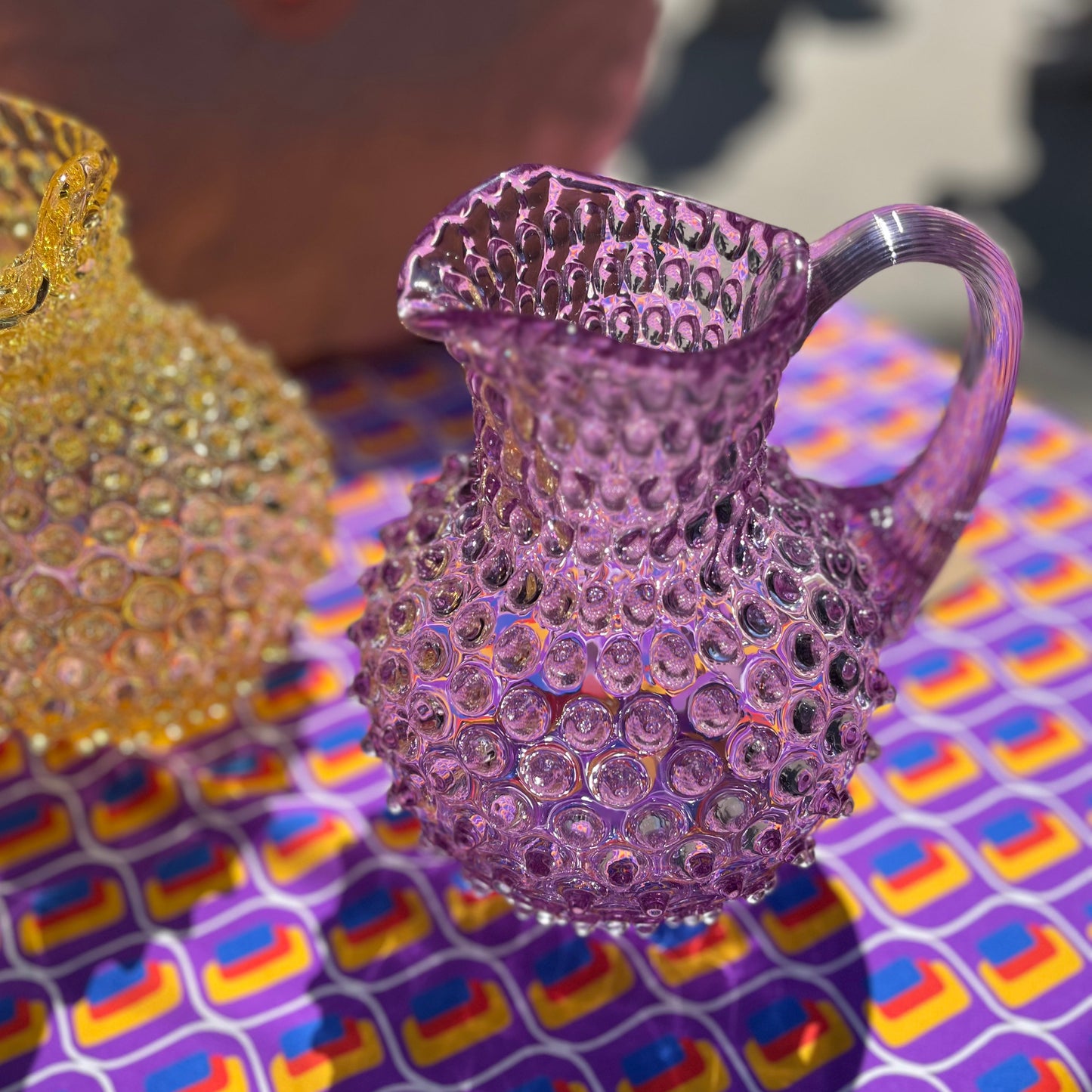 Carafe en verre de Bohême Lilas