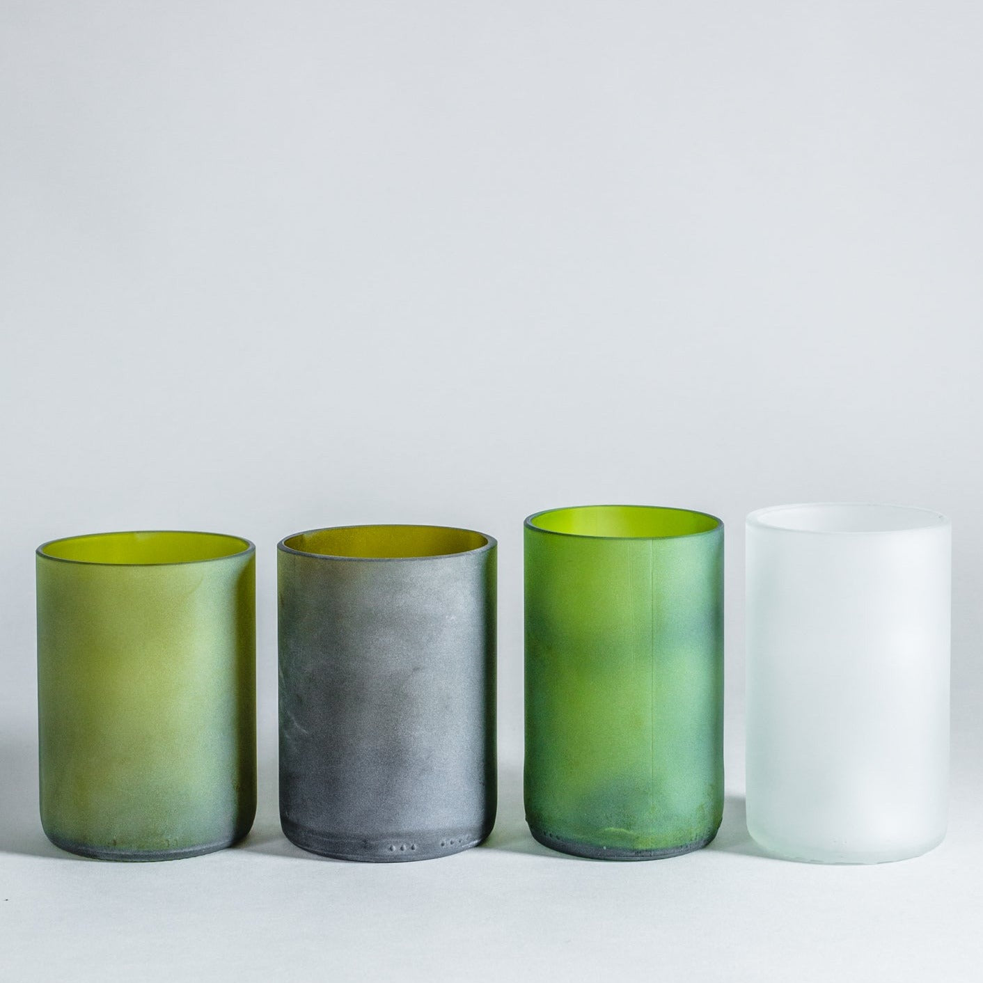 Set de 4 verres à cocktail upcyclés panaché sablé
