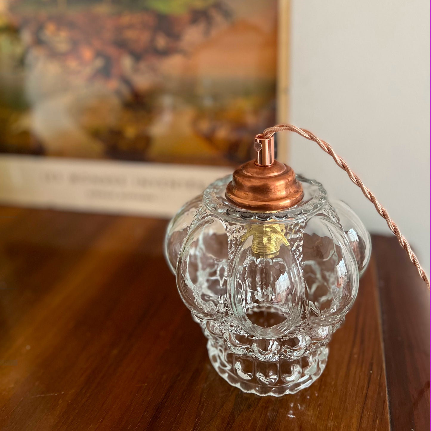 Baladeuse upcyclée à bulle cable rose