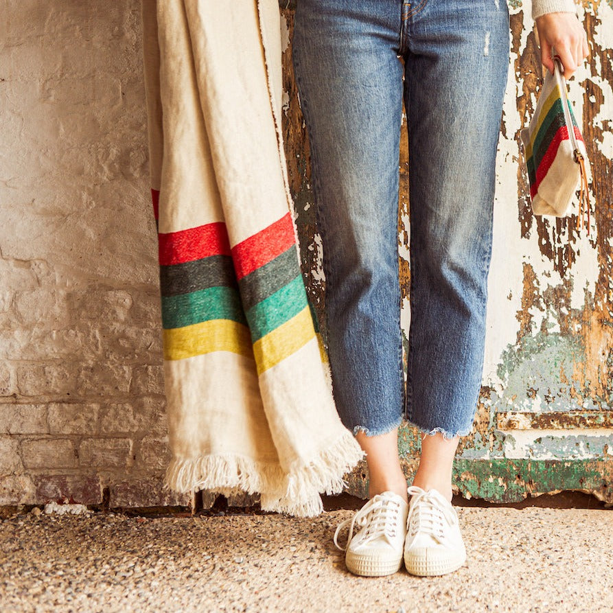 Plaid en lin 100% européen Summer Stripe