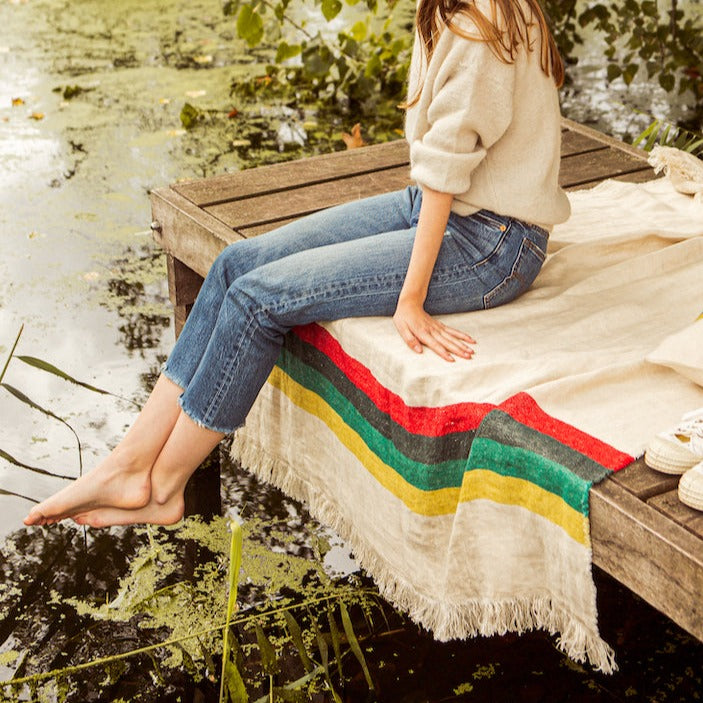 Plaid en lin 100% européen Summer Stripe