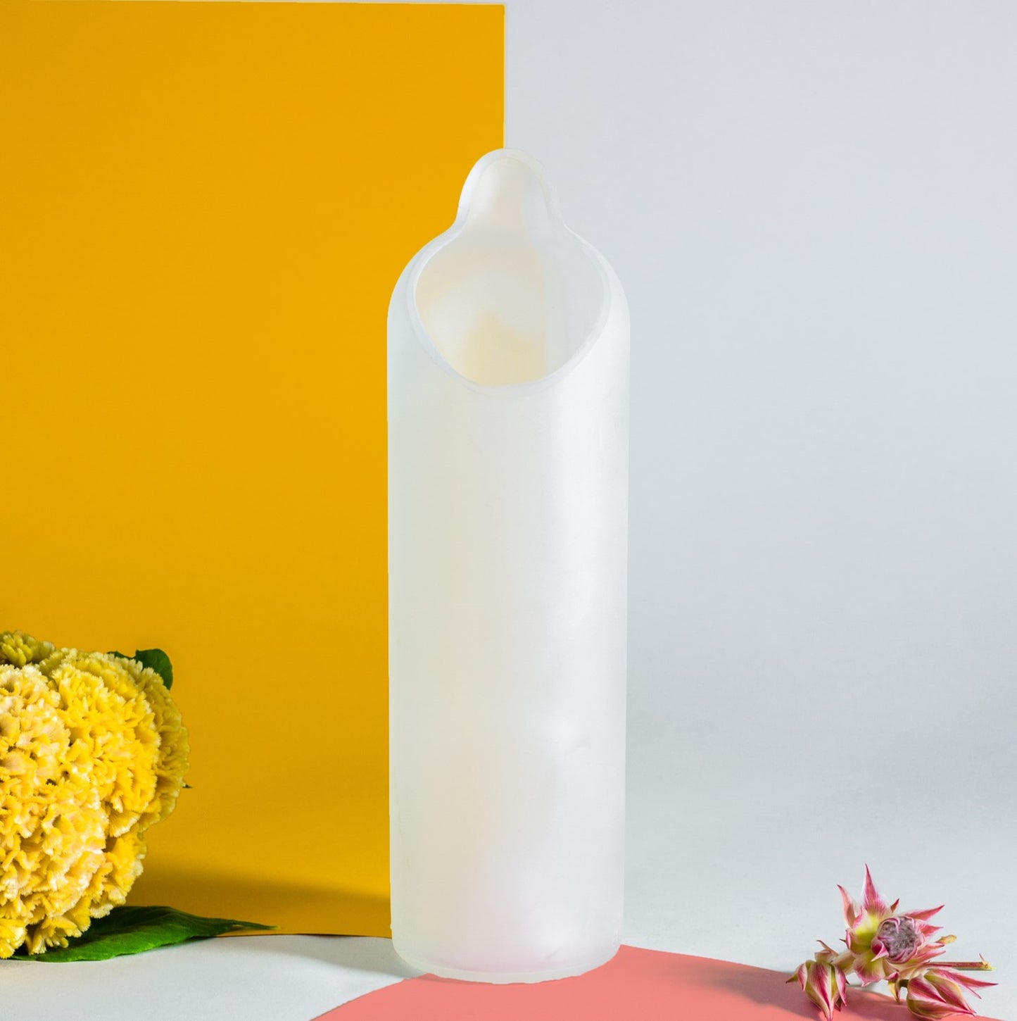 Upcycled frosted glass carafe - white