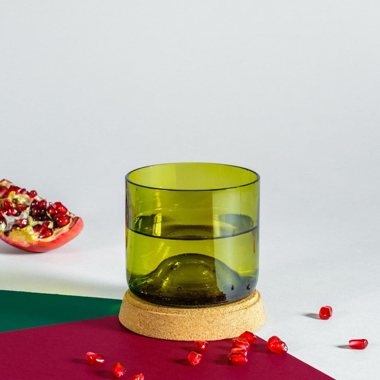 Set de 4 verres upcyclés feuille morte
