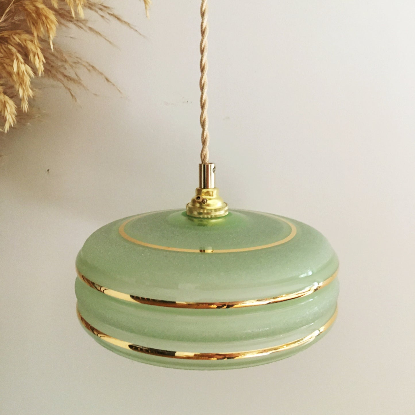 Suspension upcyclée verte givrée