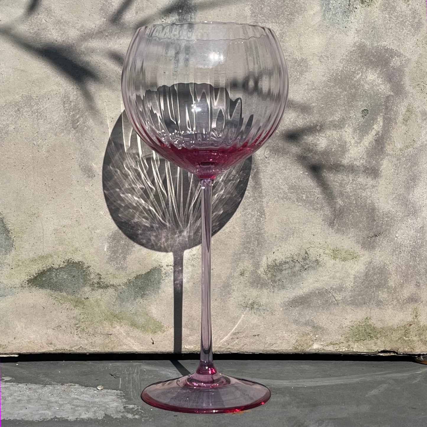 Set 4 verres à vin de Bohême lilas