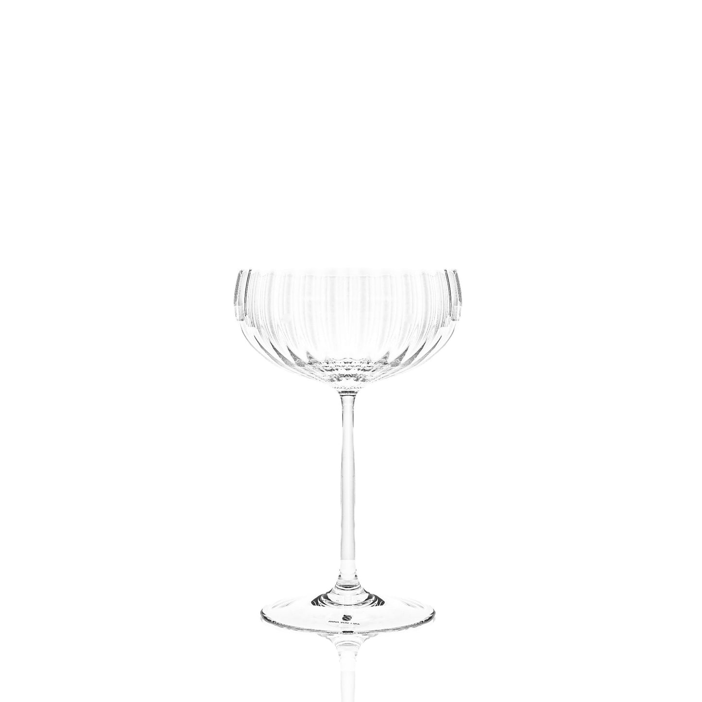 Bohemian glass champagne saucer - Lilac