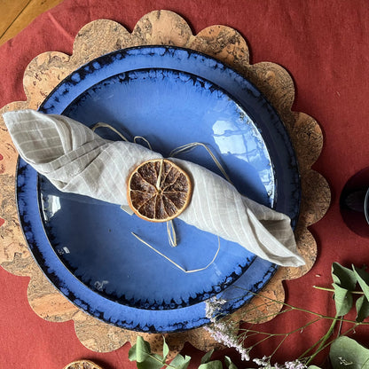 Set 4 assiettes creuses en grès portugais Amazônia Azul