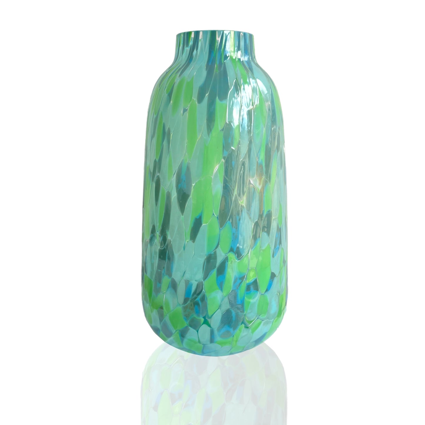 Vase en verre de Bohême Confetti pacific green