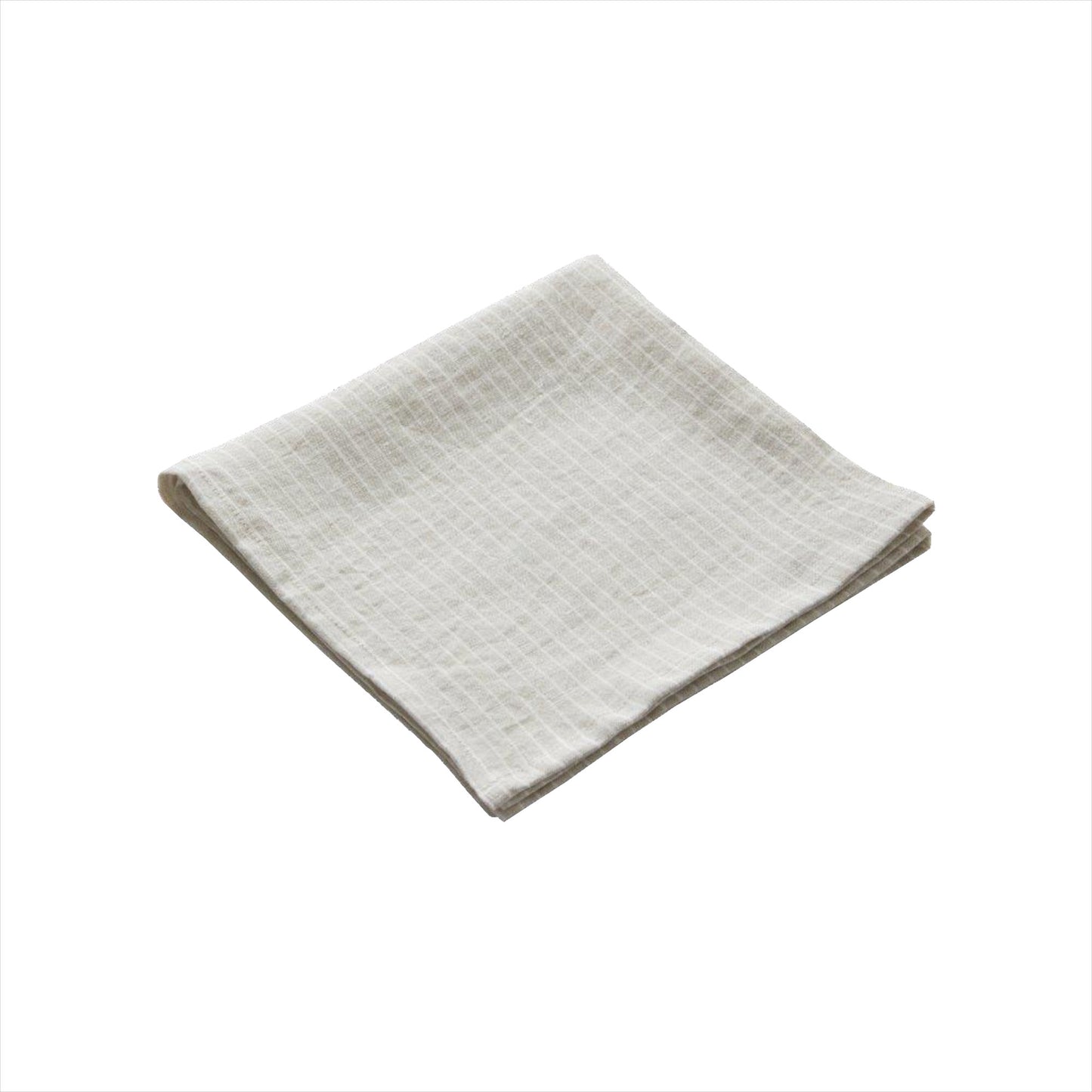 Set 6 napkins in 100% European linen - striped white and natural