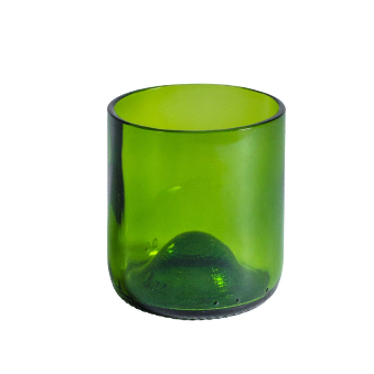 Set 4 upcycled glass tumblers - green