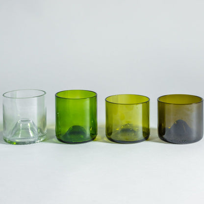 Set 4 upcycled glass tumblers - russet