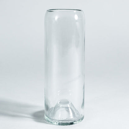 Upcycled glass medium vase - white