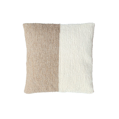 Cushion cover in textile scraps - Gaspard off-white & beige