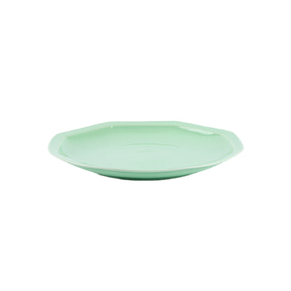 Assiette plate en porcelaine française verte