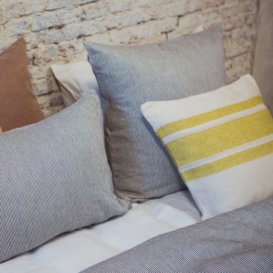 100% European linen pillow case - The Workshop Stripe