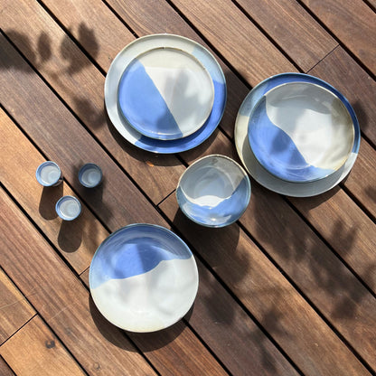 Set 4 soup plates in Portuguese stoneware - Amazônia Azul