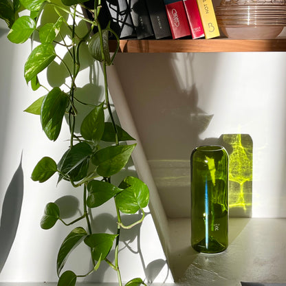 Upcycled glass medium vase - green