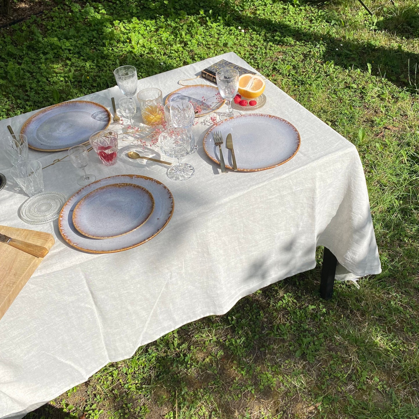 100% European linen tablecloth - natural