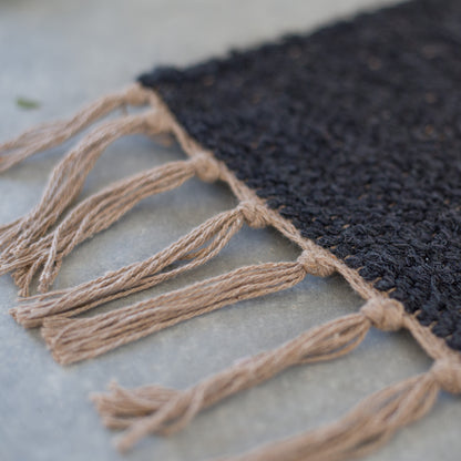 Rug in textile scraps - Luca charcoal grey