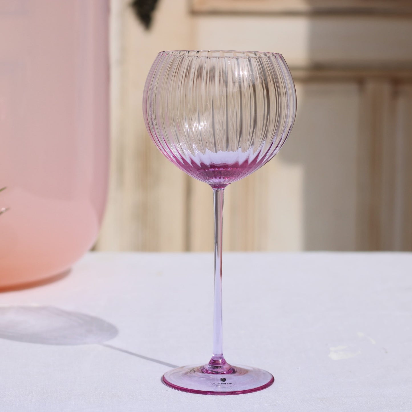 Bohemian glass tumbler - ultra pink confetti