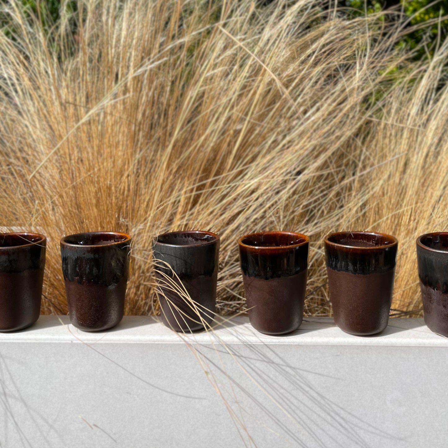 Set 6 expresso cups in Portuguese stonewear - Amazônia Azul