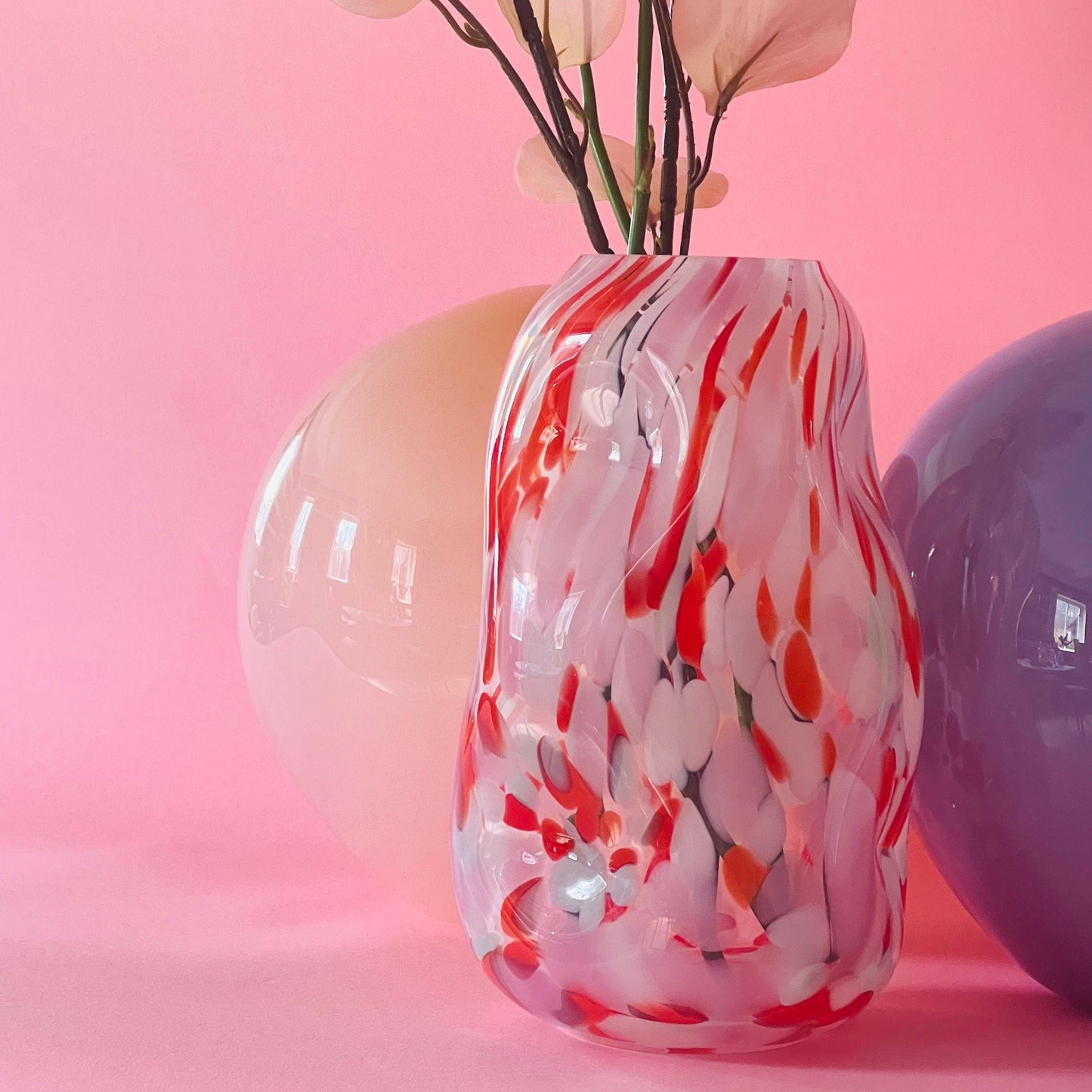 Bohemian glass vase - Mandarin Confetti